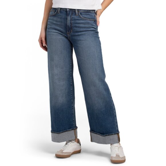 JOE'S Panama Wide Leg Ankle Jeans With Rolled Cuffs